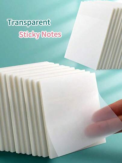 1 Pack Of 100 Sheets Transparent Removable Sticky Notes For Students Back To School