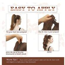 Synthetic Wig Messy Bun Ponytail Female Grasping Clip Wavy Wig Side Tied With Low Ponytail Temperament Fluffy Suitable For Women's Daily Wear And Gatherings - Multicolor - View 9