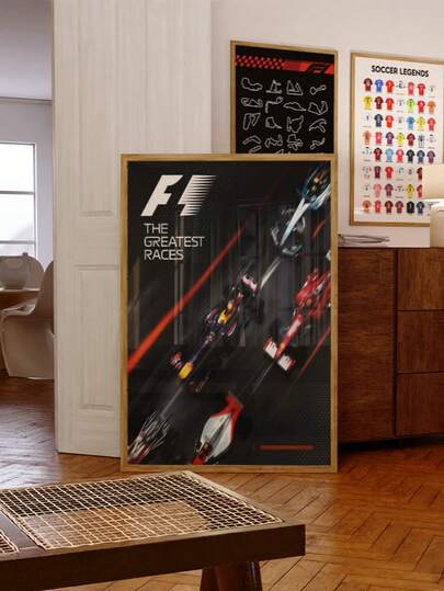 1pc Frameless Greatest Race Iconic Racing Poster Art Print, Vintage Sporty Wall Decor For Bedroom, Dorm, Living Room, Back To School, Funky Posters, Gift