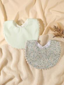 2pcs Baby Bibs, Decorative Bibs For Newborn Girls, Baby Shower Gift - Multicolor - View 9