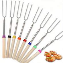 4pcs Extendable Barbecue Forks, 81.28cm Long Retractable Metal Skewers For Grilling, BBQ, Campfire, Suitable For Sausages, Camping - Standard Model - View 12
