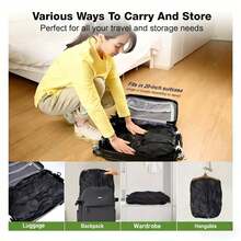 1个16升可重复使用真空收纳袋，单向阀设计，无需真空泵，适用于衣物、行李箱、背包和随身行李，旅行真空密封袋，适合旅行和商务出行，旅行箱包，旅行配件，行李整理袋，行李打包，行李收纳袋，旅行箱包，收纳袋 - A - 查看 7