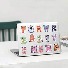Conjunto de 52 adesivos de letras com tema de monstros, adesivos criativos para desenho, material de escritório, adesivos para celular e computador, à prova d'água, duráveis, adesivos legais, divertidos, decoração clássica para presentes, pacote com ótimo custo-benefício, adesivos fofos de desenhos animados, adesivos legais de anime, adesivos decorativos, à prova d'água, duráveis, adesivos para decorar capas de celular - 52 peças - Ver 5