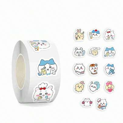 1set/500pcs 2026 New Japanese Anime Merchandise! Cute Roll Stickers, Reward Stickers, Sealing Stickers, Luggage, Phone Cases, Guitars, Skateboards, Etc. Small Gifts, Small Prizes, Give To Friends, Give To Family, Girls' Day, White Valentine's Day, Eid Al Fitr, Korean School Opening Ceremony(Random Style)