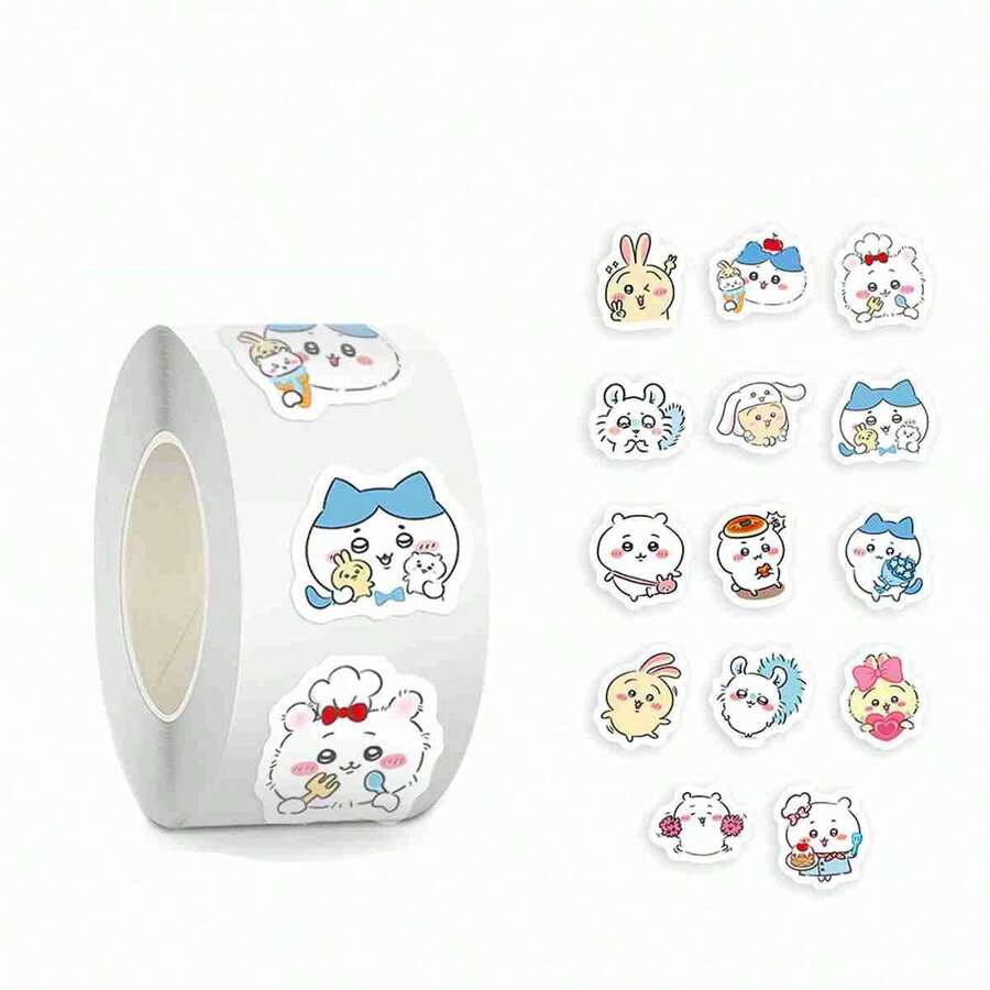 1套/500张 2026新款日本动漫周边！可爱卷贴纸、奖励贴纸、封口贴纸，可用于行李箱、手机壳、吉他、滑板等。小礼物、小奖品，送给朋友、家人，适合女生节、白色情人节、开斋节、韩国开学典礼等场合（款式随机）。 - 彩色 - 查看 1