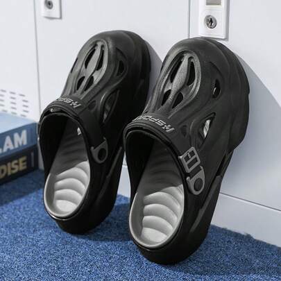 Nuevas sandalias transpirables y huecas para hombres de primavera/verano, suelas de EVA suaves y cómodas, estilo de playa/vacaciones al aire libre, suelas gruesas para interiores/hogar/baño, zapatillas elevadoras, blancas unisex adecuadas para el trabajo, la universidad y el uso casual