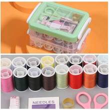 1pc Sewing & Embroidery Accessory Storage Box, Multifunctional Double-Layer Needle & Thread Organizer Handbag, Minimalist Solid Color, Large Capacity, Portable Handle, Suitable For Beginner Sewers & Knitters - Multicolor - View 5