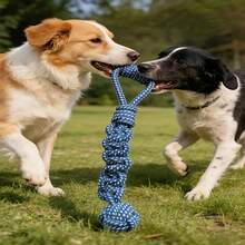Großes, robustes Hundetau-Spielzeug, Zahnpflege-Kauknochen für Haustiere, geeignet für Innen- und Außenbereich, toll zum Kauen für Welpen und erwachsene Hunde - Verschiedenfarbig - Übersicht 7