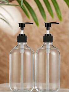6pcs/Set 500ml Reusable Shampoo Refill Bottles Set, Including Shampoo, Body Wash, Conditioner Replacement Bottles And 3 Jars - Multicolor - View 3
