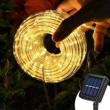 50/100/200/300 根太阳能 LED 灯管,柔性透明 PVC 太阳能灯管,8 种照明模式,IPX4 防水,适用于户外树木、花园、节日装饰 - 暖白光 - 查看 3