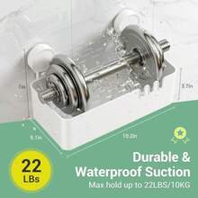 Luxear Repisas Baño Organizador Ducha con Ventosa Extraíble Soporta 10 kg Estantes Sin Perforación Soporte Potente Cesta Almacenaje Montaje en Pared Uso en Baño/Cocina/Hoteles - Blanco - Ver 3