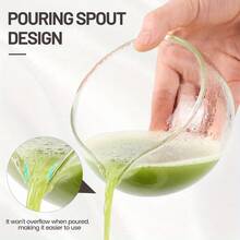 手工日式抹茶绿茶道茶碗，带嘴玻璃抹茶碗，400毫升/13.5盎司大号玻璃沙拉/汤/果汁碗 - 透明 - 查看 3