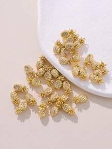 Bộ 3/10 mặt dây chuyền hình trái cây tự làm, đính đá Zirconia, mạ vàng 18K, tinh tế và thanh lịch, phụ kiện đa năng. - Mặt dây chuyền trái cây DIY - Xem 7