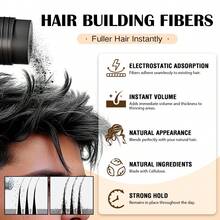 GOIPLE Professional Hair Building Fibers & Styling Kit – 3 - In - 1 Formula For Instantly Fuller, Thicker Hair & Beard – Natural - Looking Hair Loss Concealer, Complete Pump Applicator Tools Set – Ideal For Thinning Hair, Bald Spots, Hairline Enhancement & Quick Volumizing Styling - 黑色 - 查看 2