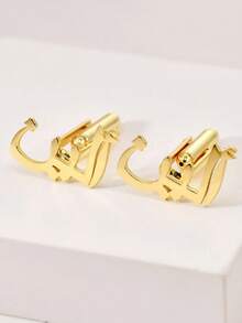 Customized Initial Cufflinks, Premium Cufflinks, Groom Wedding Gift, Perfect For Boyfriend, Valentine's Day, Christmas, New Year Gift - Gold-style 4 - View 9