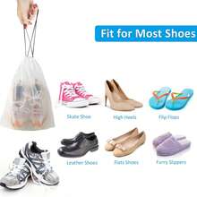 6/12/24Pcs Clear Waterproof Shoe Bags For Travel - Reusable Drawstring Shoe Organizers For Suitcase, Gym, Vacation - Travel Essentials For Women & Men (15.7"X11.8"/40x30cm) - View 7