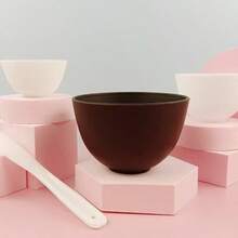 Large Black Silicone Mask Mixing Bowl Set, Facial Care Bowl, DIY Mud Mask Beautician Supplies - Multicolor - View 1