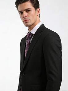 1条男士经典佩斯利花纹领带，黑橙紫图案西装领带，适合商务、派对和日常穿着。 - 彩色 - 查看 7