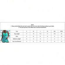 Women's Plant Print V-Neck Swimdress & Bottom Set, Casual Sleeveless Tankini Top & Shorts Two-Piece Swimsuit For Beach Holiday Vacation, Ladies Swimwear For All Seasons, Floral Print Swimsuit - Màu xanh Cadet - Xem 10