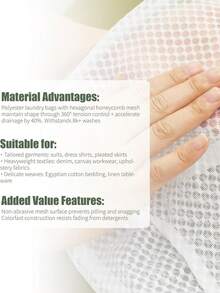 1 túi giặt lưới có móc treo (Nhỏ/Trung bình/Lớn/Cực lớn) - Túi giặt có khóa kéo bền chắc dành cho đồ mỏng manh, giày dép và quần áo cồng kềnh - Thiết kế gấp gọn tiết kiệm không gian - Xem 3