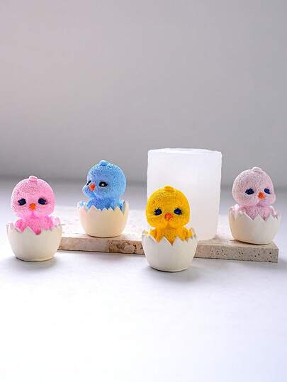 小鸡孵化蜡烛硅胶模具，DIY小黄鸡烘焙，香石石膏装饰模具