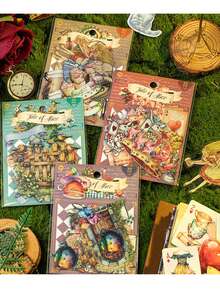 30 peças/Pacote Adesivos Decorativos Vintage Alice Story PET à Prova d'Água para Scrapbook Junk Journal, 15 Designs, Suprimentos de Scrapbook e Material Escolar - multicolorido - Visão 9