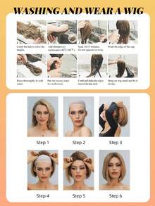 Brown Ombre Chic 20inch Long Water Wave Synthetic Wig With Bangs - Heat Resistant, Natural Look For Women & Men - Perfect For Daily Wear & Halloween Parties - 漸層 - 查看 11