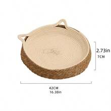 Handmade Woven Cat Bed Bringing Happiness To Cats, Suitable For All Seasons, Summer Rattan New Type Pet Cat Bed, Semi-Enclosed Universal Cat Bed - Multicolor - View 3