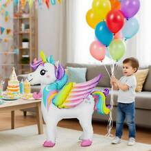 4D Unicorn Aluminum Foil Balloon, Large Unicorn Balloon Suitable For Children's Birthday Party, Gathering Decoration Toy Balloon - Multicolor - View 6