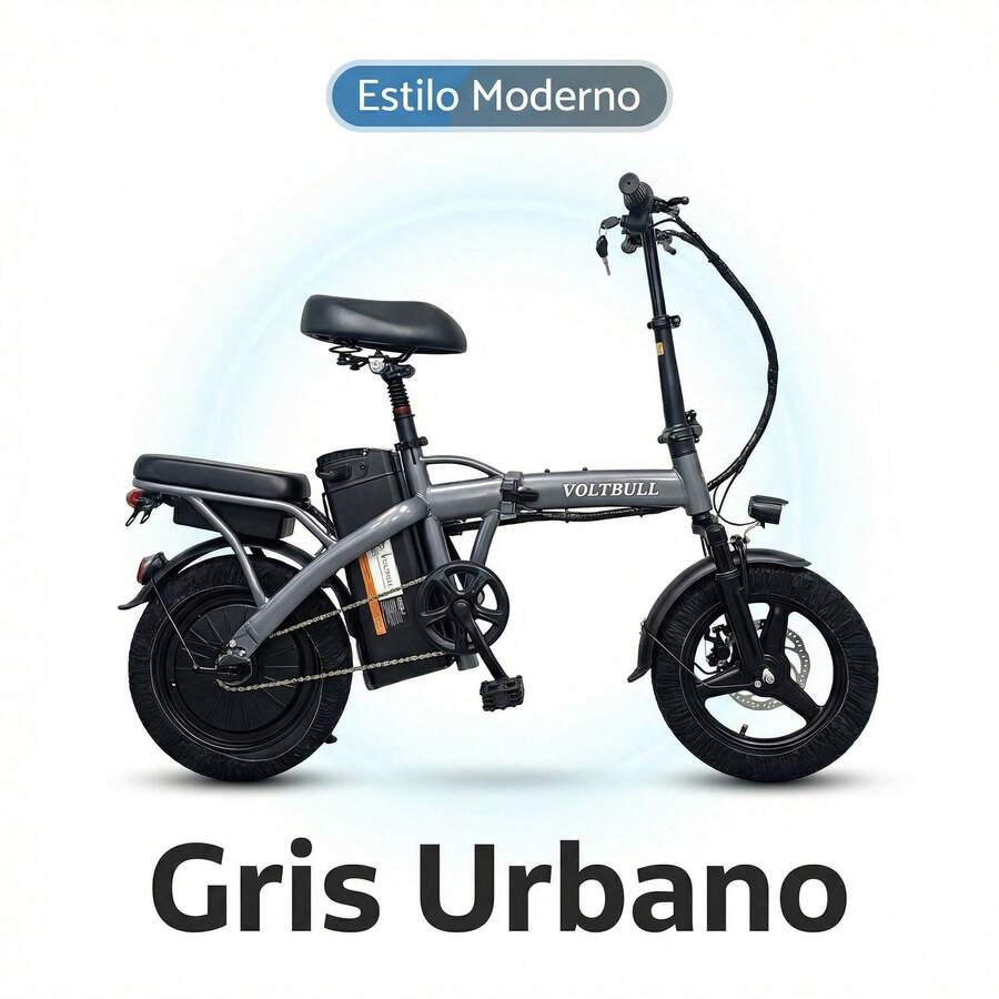 F1 Bicicleta eléctrica plegable para adultos Little Dolphin de 14 pulgadas, 500W, 48V 10AH, autonomía de conducción de 35 km/h , carga máxima 150KG, motor alto sin escobillas, suspensión doble de 2 plazas, neumáticos todo terreno de 3 velocidades, luz LED - con bolsa de asiento grande que absorbe los golpes, cesta de tela, pequeños pies cromados plegables, tubo del sillín que absorbe los golpes - Gris - Ver 1