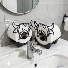 1 set Porte-rouleau de papier toilette autoportant de vache des Highlands, peut ranger les rouleaux de papier toilette, décoratif et pratique, convient pour l'intérieur et l'extérieur, ajoute une atmosphère amusante à la salle de bain, compact et mignon, cadeau idéal pour les fêtes, convient pour les femmes, les mères, les amis, les petites amies et les petits amis. Parfait pour les anniversaires, les mariages, les anniversaires, Pâques, la rentrée, le poisson d'avril et plus encore. - Multicolore - Voir 5
