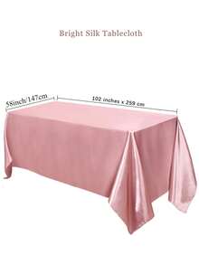 1PC Satin Tablecloth 102 X 58 Inch Overlay Satin Table Cover Rectangle Bright Silk Tablecloth Smooth Fabric Table Decoration For Wedding Banquet Party Events - Satin Tablecloth - View 4