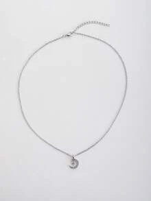Collar de clavícula con colgante elegante y fresco de gota de agua con circonita, cadena de clavícula simple - Plateado - Ver 3