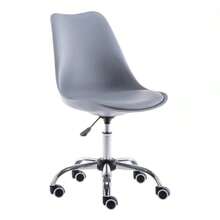 Silla de Oficina Acolchada para Escritorio con Ruedas Giratorias 360 en Piel Sintética Cómoda Ergonómica y Funcional. Gris  89681 - gris - Ver 6