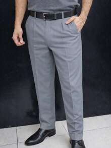 Basic Traditional Dress Pants, All Loose Fit. - màu xám khói - Xem 5