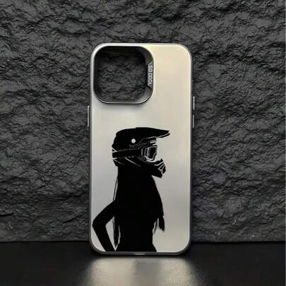 غطاء هاتف بطبعة ديناصور بلمسة ظل الدراجة النارية السوداء، مخصص لهواتف آيفون 16 برو ماكس، 17/16/15/14 بلس، 13/12/11، متوافق مع سلسلة سامسونج