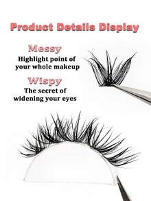 Rikuaild 80片DIY湿润卡通假睫毛，凌乱夸张单根假睫毛，卷翘浓密，簇状假睫毛，化妆假睫毛，睫毛簇，单根假睫毛，假睫毛 - D - 查看 5