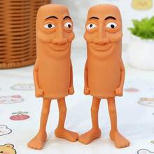 3PCS-Desk Decor & Prank Gift For Adults - TungTung InspiredOrange Squishy Figure, Funny Quirky Humanoid StressRelief Toy, Novelty Fidget Accent - 彩色 - 查看 7