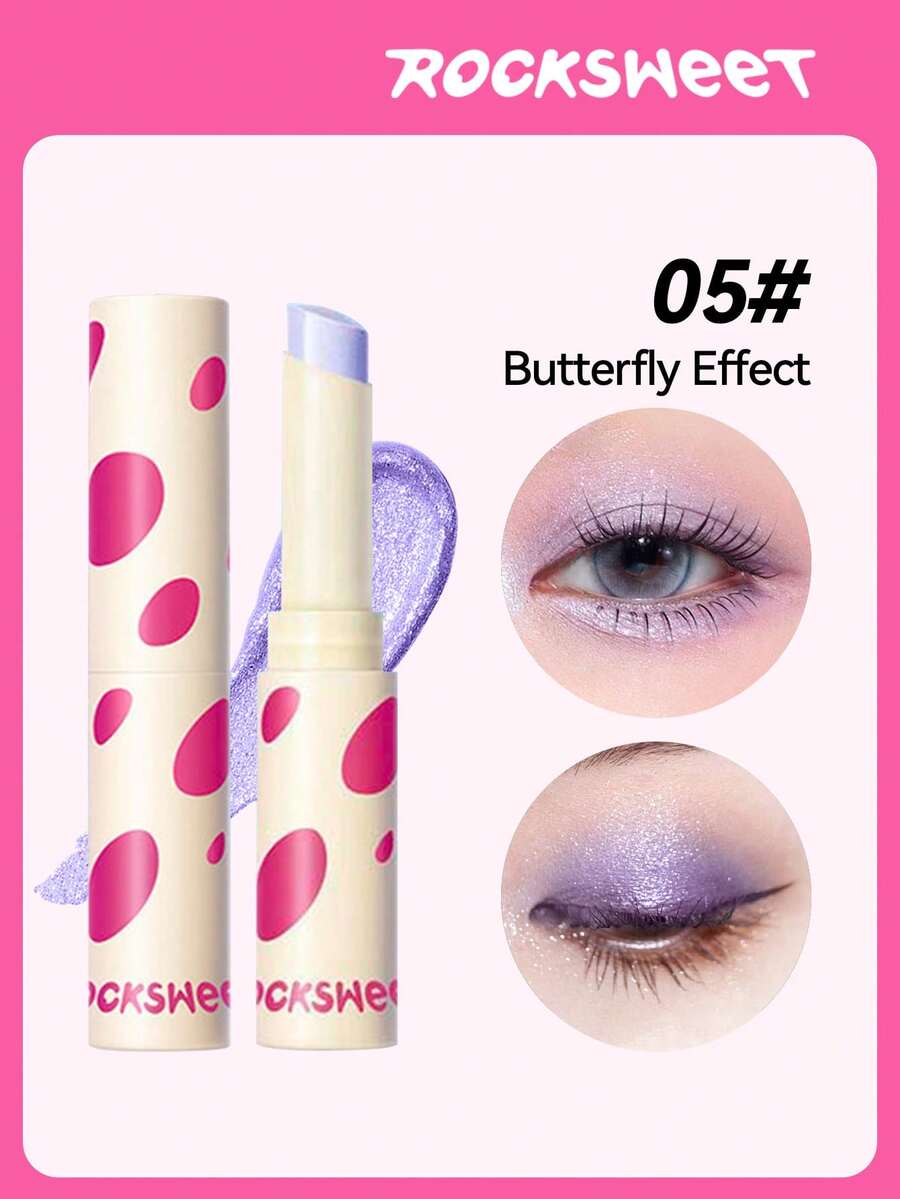 ROCK SWEET Shimmering Spectrum Eyeshadow Stick - One Swipe Creates Matte, Luminous And Smoky Eye Makeup, Using Earthy Tones, Smudge-Proof Cosmetics - 05#幻紫高光色 - 查看 1