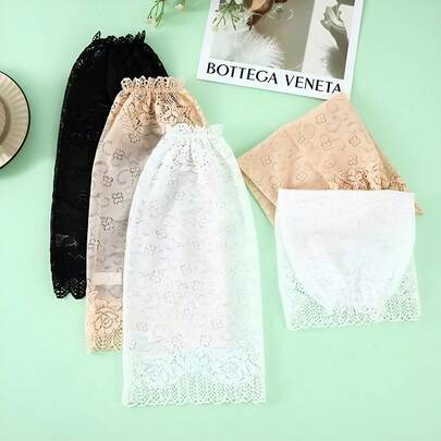 1 Pair Lace Floral Print Sun Protection Arm Sleeves, Nylon Breathable Elegant Arm Warmers, Ladylike Style Sun Block Arm Sleeves