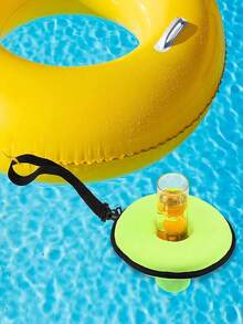 1pc Pool Floating Beer Beverage Temperature Retention Cover, Reusable Chloroprene Rubber Material, Floating Cup Cover, Durable And - A - View 4