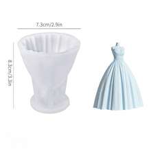 Molde de vela con forma de vestido de novia de princesa 3D, molde para hacer velas perfumadas de recuerdo de boda de pareja, decoración de piedra para jabón y difusor hechos a mano - Serie de vestidos de novia - Ver 5
