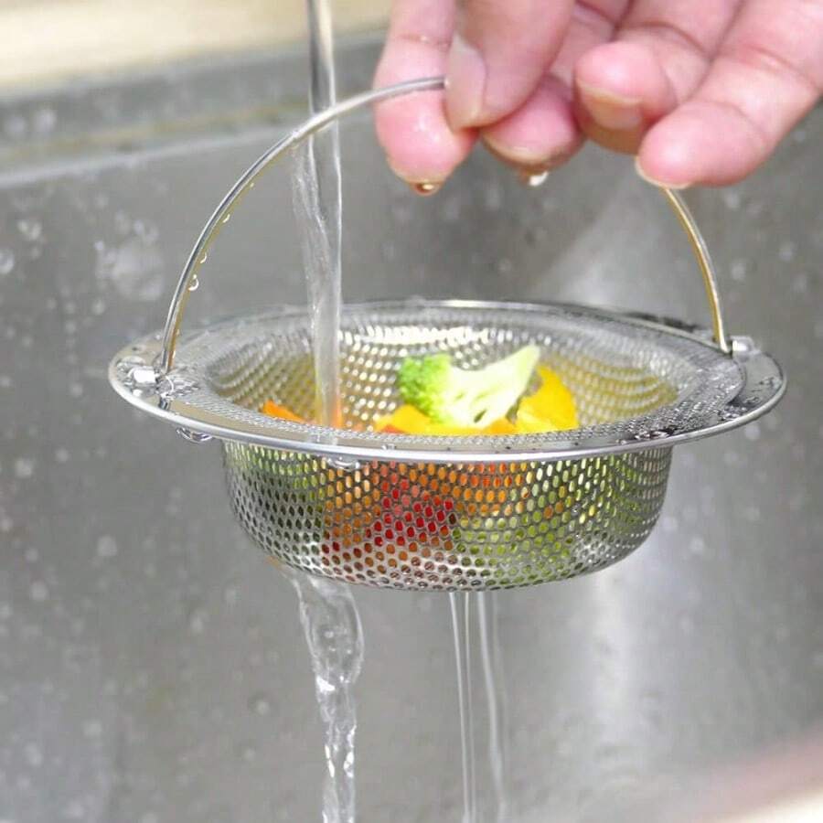 Stainless Steel Sink Strainer - Sink Filter Basket With Handle | Universal Kitchen Sink Filter | Food Scraps Catcher | Diameter: 4.5 Inches (Approx. 11.4 Cm) | Rust-Resistant | Dishwasher Safer - A - View 1