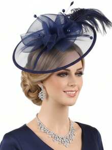 1pc Kentucky Fascinator Hat For Women Hair Alice Hairpin Mesh Hat Artificial Feathers Cocktail Wedding Derby Tea Party Hair Accessories Hat Headwear - A - View 4