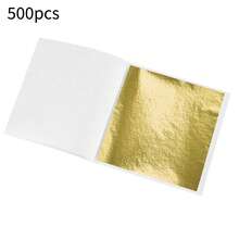 Metallic Foil Sheets In Silver/Gold/Champagne Gold, Suitable For DIY Crafts, Resin Art, Cake Decoration, Wedding Decor, Candles, Plaster And Nail Art - View 11