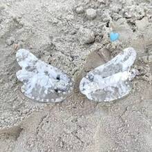 2pcs Rhinestone Angel Wings Design Hair Clips, Elegant Acetate Duck Bill Hair Accessories, Luxury Bangs Clips - Multicolor - View 2