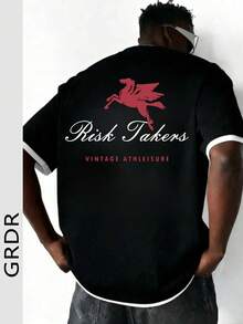 Camiseta de manga corta de moda para hombres GRDR | Diseño exquisito | Esencial de verano | Fácil de combinar | Muestra tu estilo - Negro - Ver 2
