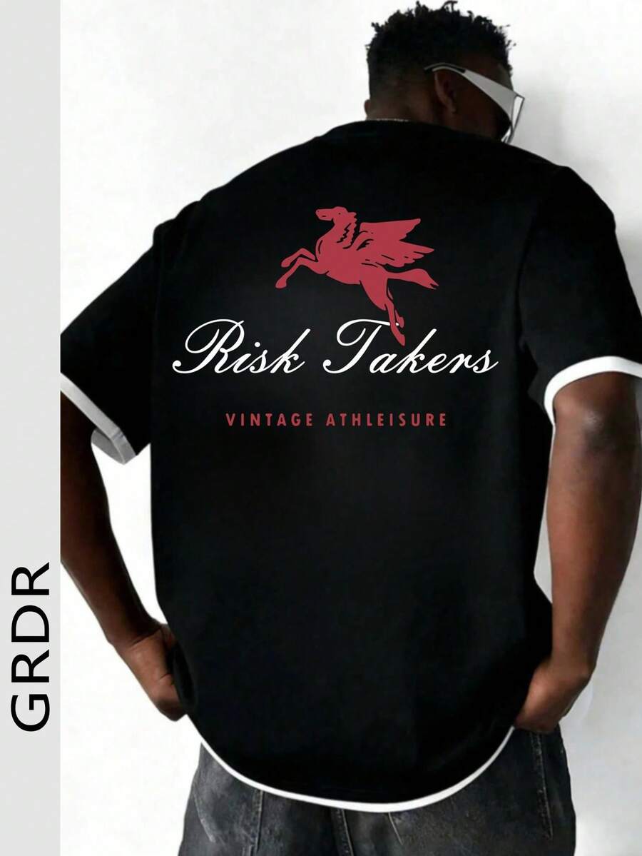 Camiseta de manga corta de moda para hombres GRDR | Diseño exquisito | Esencial de verano | Fácil de combinar | Muestra tu estilo
