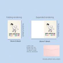 1pc Funny "Happy Graduation Silly Goose" Greeting Card - Cute Goose With Mortarboard & Boots Illustration - Quirky Graduation Gift Card For Friends, Students, Daughter, Son - View 5