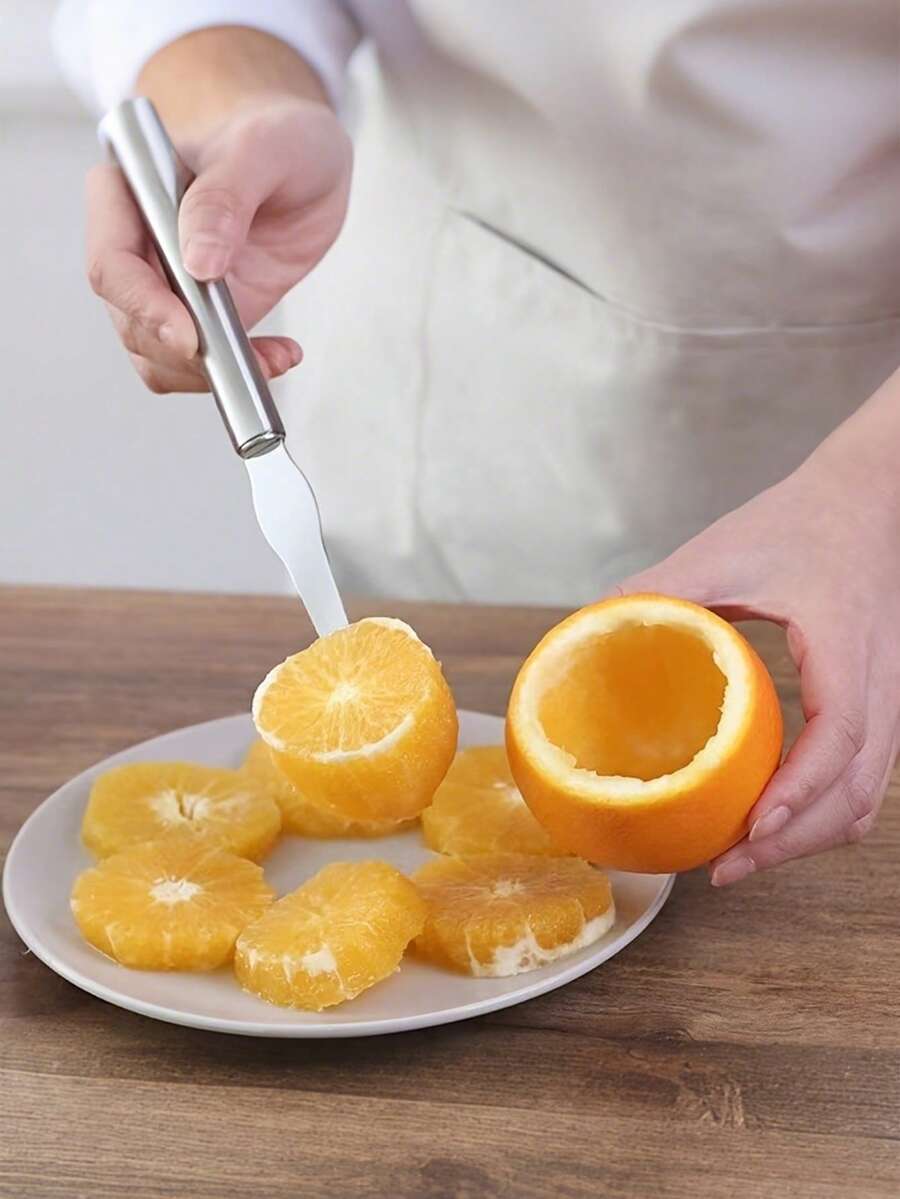 1 件装不锈钢橙子削皮器和蔬菜切片器 - 轻松处理橙子和柠檬等柑橘类水果 - 耐用、时尚、多功能的厨房果蔬切割工具 - 彩色 - 查看 1